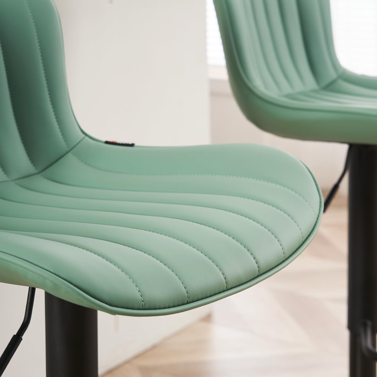 YOUNUOKE Counter Height Bar Stools Kitchen Island Barstools Set of 2 Adjustable Swivel Counter Stool Bar Height Island Chairs with Back, Sea Green