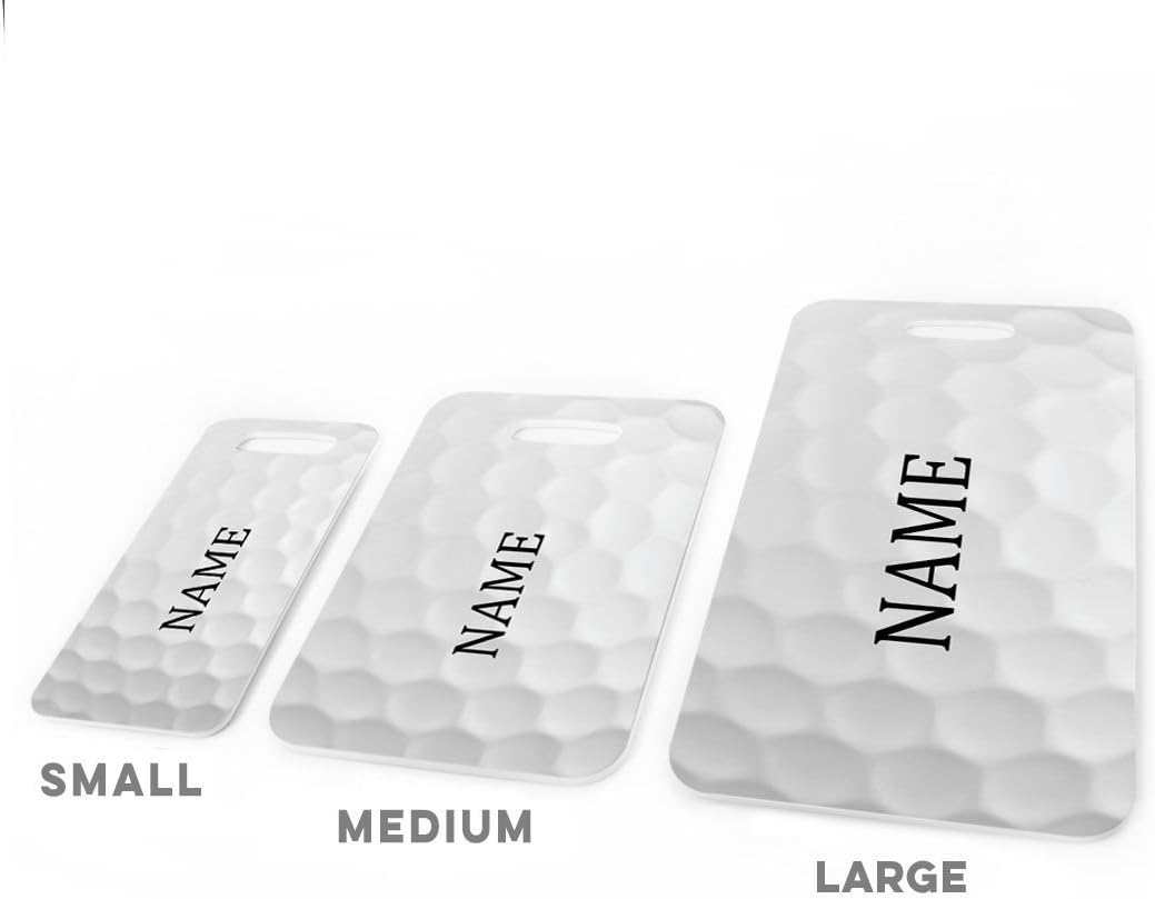 ChalkTalkSPORTS Golf Luggage Tag | Personalized Golf Ball Graphic | Small
