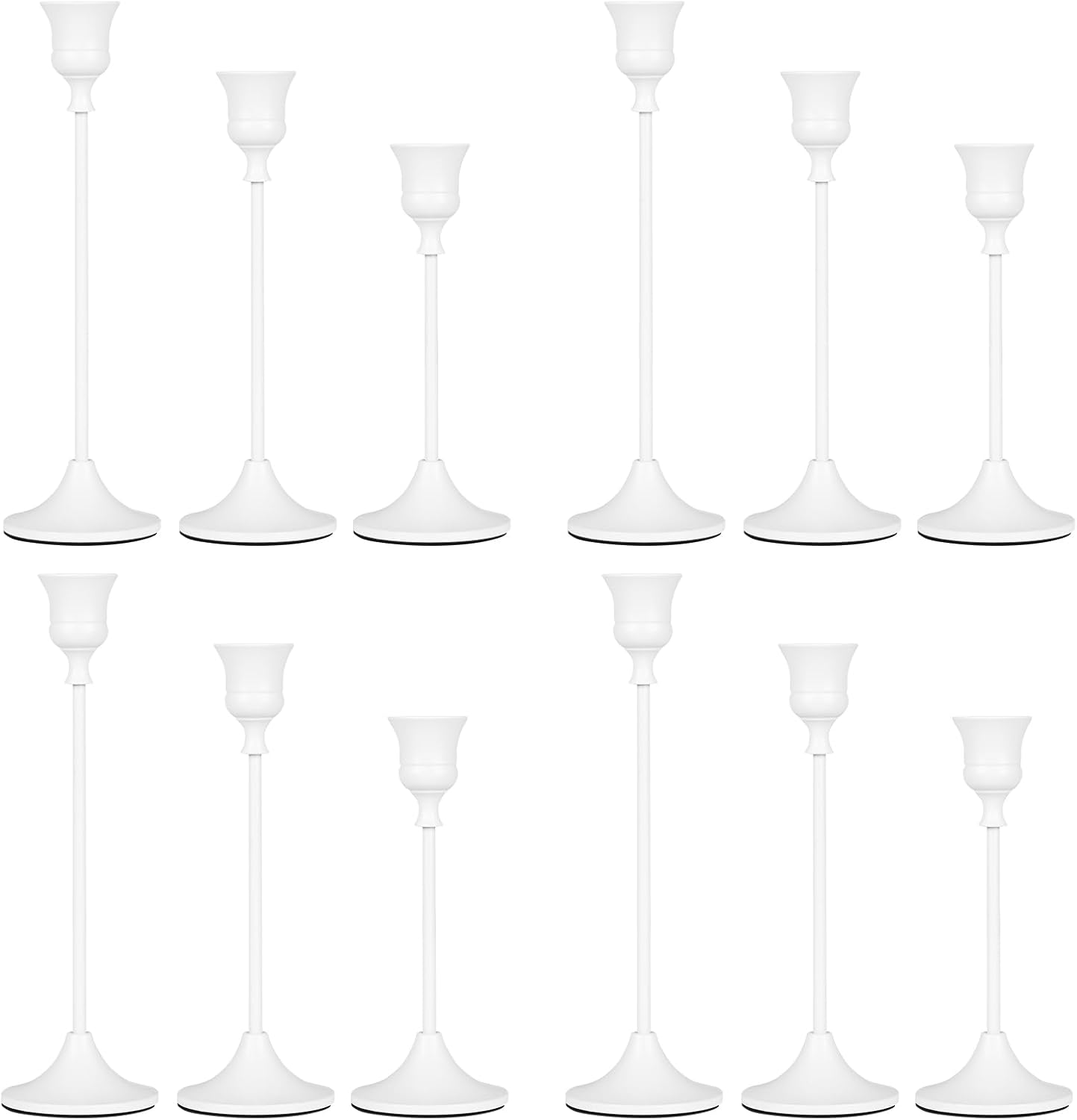 Candlestick Holders White, 12 Packs Taper Candle Holder for Candlesticks, Candle Sticks Holder Decor for Home Decor