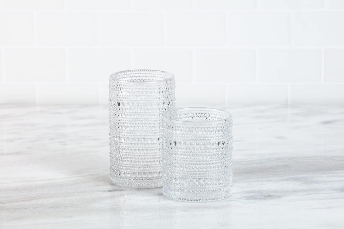 Fortessa Orbetto Outdoor Hobnail Plastic Drinkware Collection, DOF Beverage Cocktail Glass 4 Pack, 10.5 Ounce, Clear