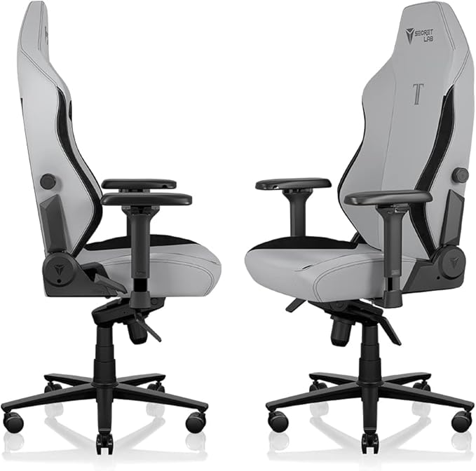 Secretlab Titan Evo Ash Gaming Chair - Reclining, Ergonomic & Comfortable Computer Chair with 4D Armrests, Magnetic Head Pillow & 4-Way Lumbar Support - Gray - Leatherette