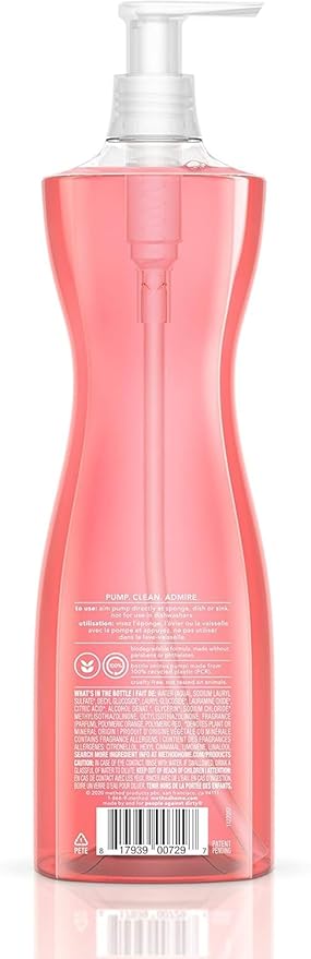 Method Dish Soap, Pink Grapefruit, 18 Ounce, Packaging May Vary (Pack of 6)