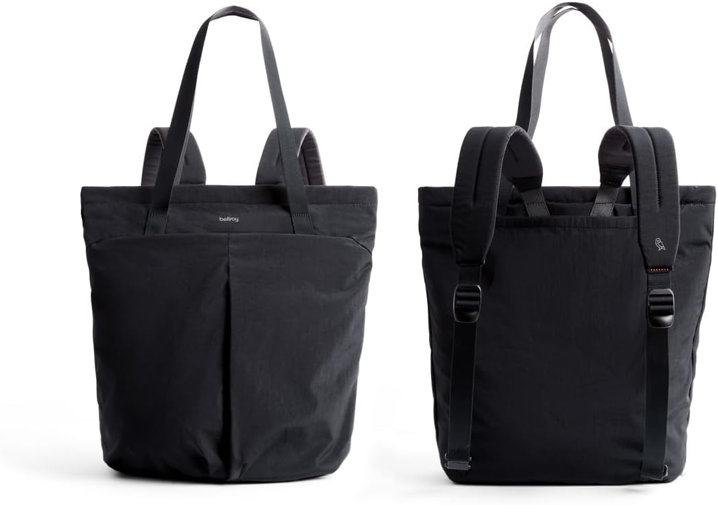Bellroy Lite Totepack (18 liter lightweight tote bag and backpack, for beach, travel and every day) - Black
