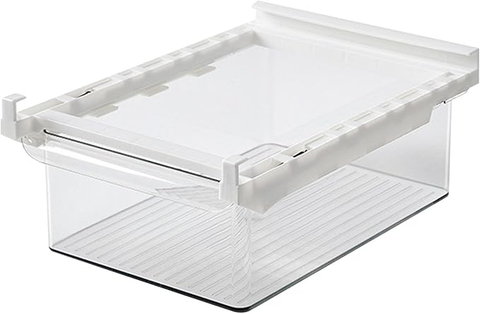 Refrigerator Drawer Organizer Clear PET Fridge Organizer Bin Pull Out Shelf Holder Storage Box for Eggs Fruits Vegetables Drinks
