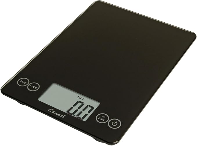 San Jamar Escali Glass Digital Food Scale, Black