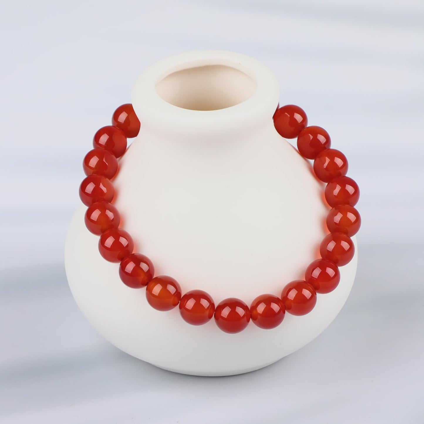 LPBeads Handmade Natural Gemstone Stretch Elastic 8m Carnelian Bracelet Healing Crystal Round Stone Beads Jewelry Gifts for Women Men