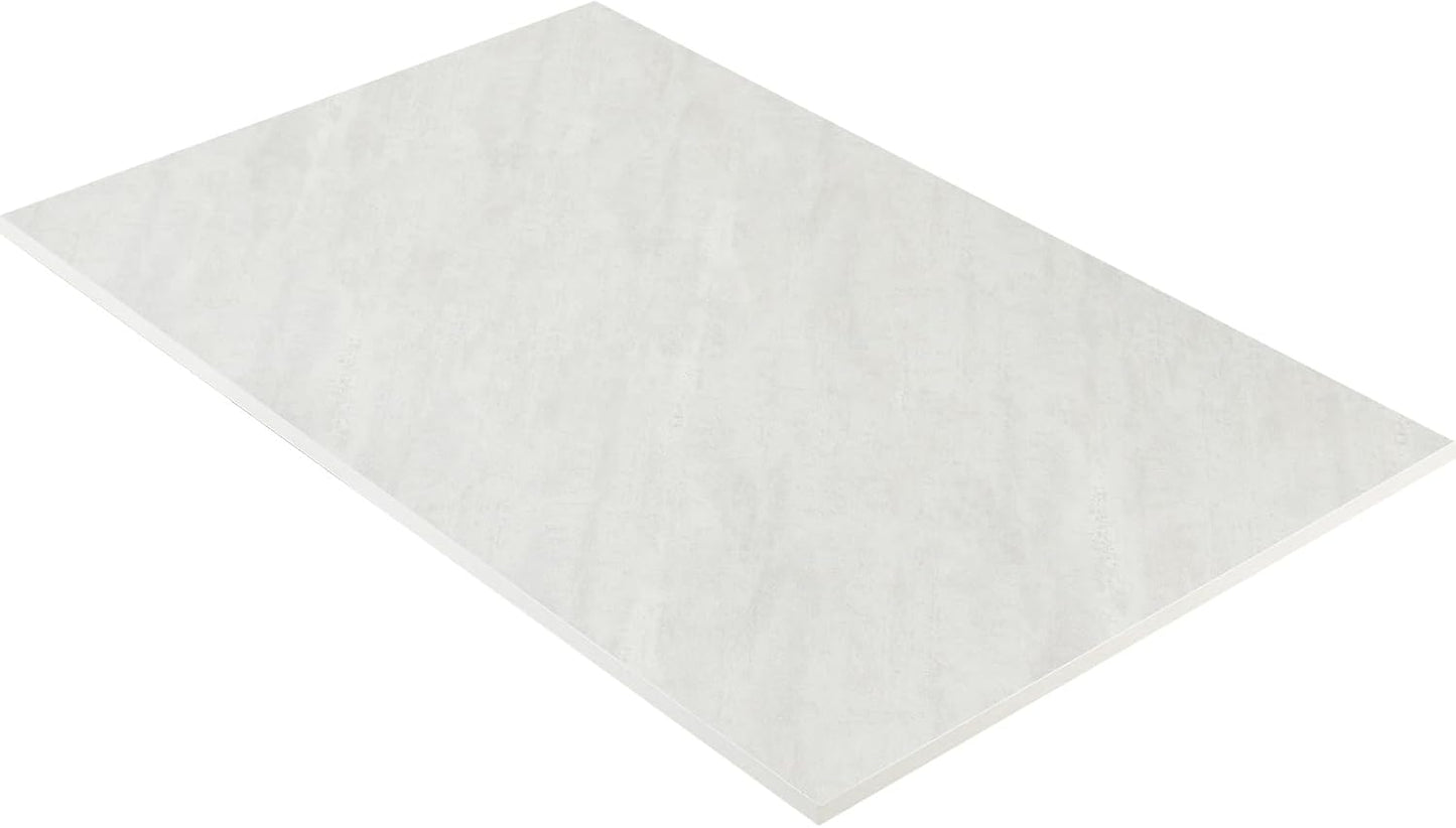 Kaboon Universal Tabletop 47.25"x30", Solid One-Piece Melamine Table Top, Double Desk L-Desk DIY, Home and Office,Sea Salt/White