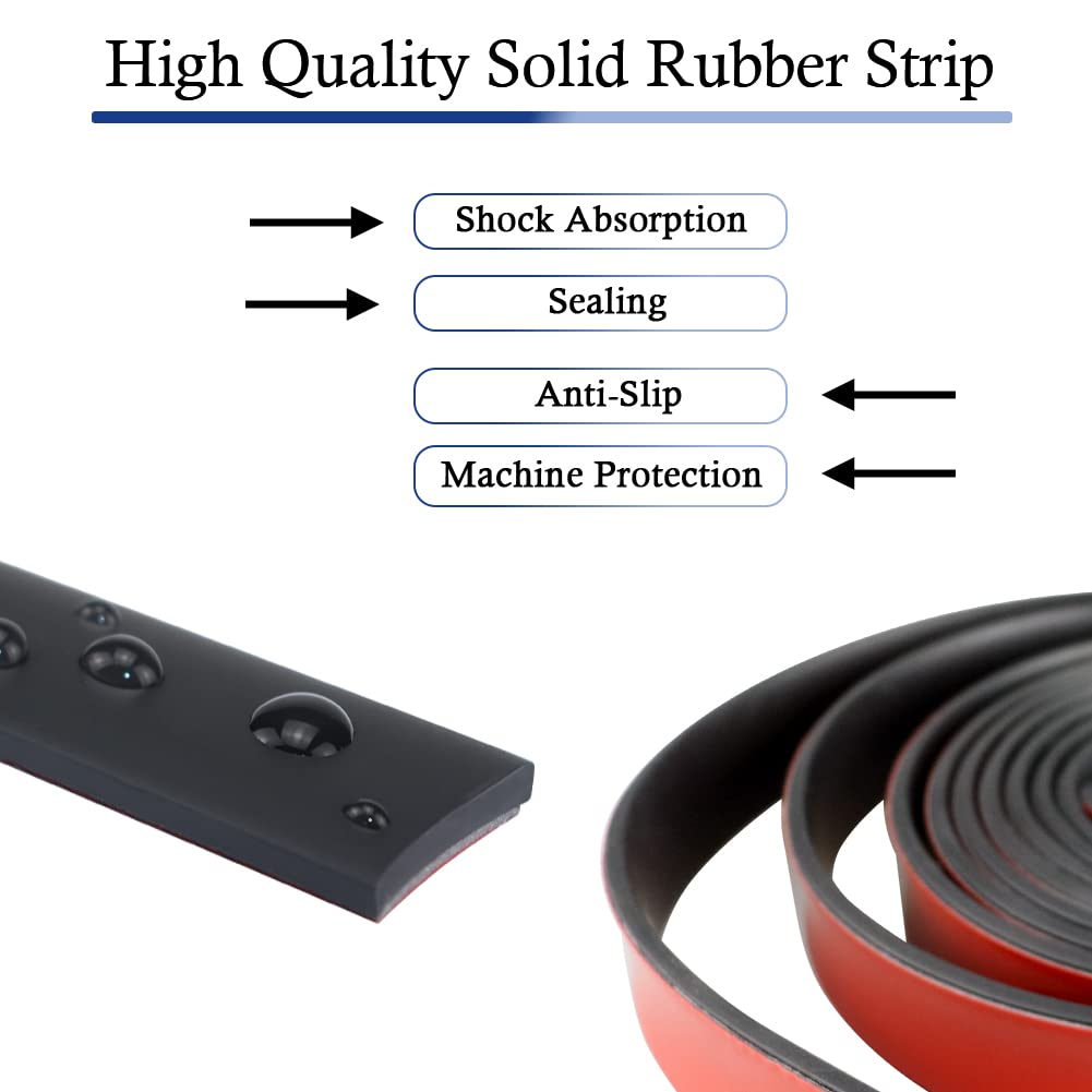 Neoprene Rubber Strips Self Adhesive Solid Rubber Sheets, Rolls & Strips for DIY Gaskets Crafts Pads Seals Warehouse Flooring Neoprene Sheet with Adhesive Backing (1" Wide x 1/16" Thick x 40' Long)