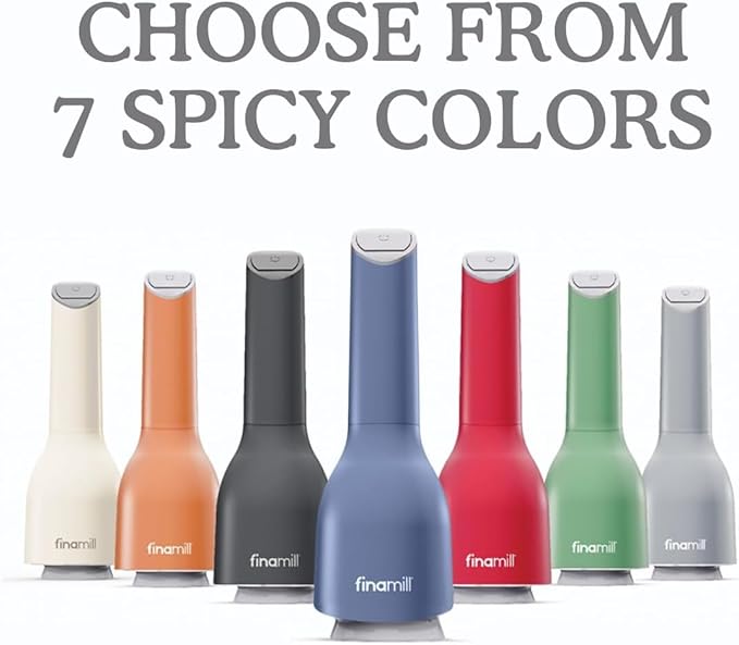 FinaMill’s Award-Winning Battery Operated Salt and Pepper Grinder Set – Adjustable Coarseness, Ceramic Grinding Elements, LED Light, 2 Quick-Change Pods – Perfect for Home Cooking and Gifting