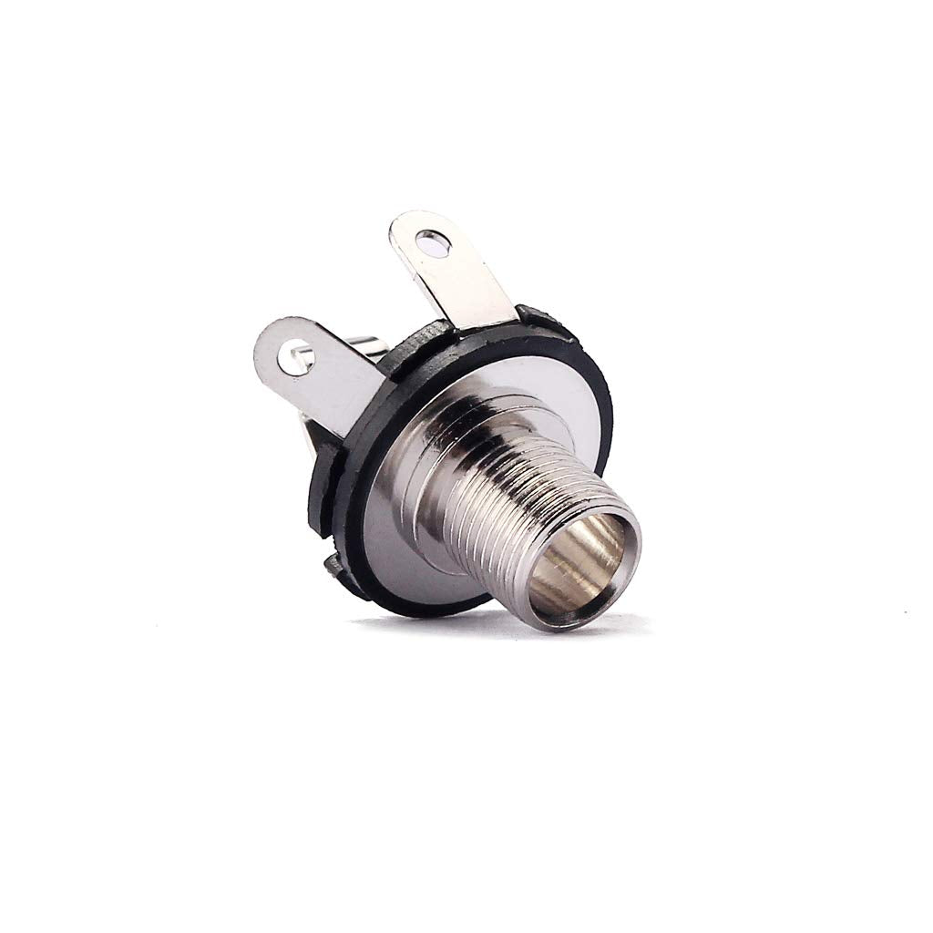 Ruijotwat 1 Set Of 10 Black Mono 1/4 Jack Socket For Lp Tl Guitar
