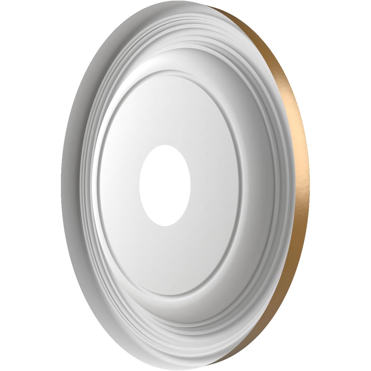 16Od X 3 1/2Id X 1 3/8P Traditional Thermoformed Pvc Ceiling Medallion (Fits Canopies Up To 9 1/2), Metallic Gold Rush