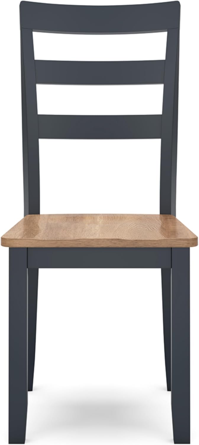 Signature Design by Ashley Gesthaven Solid Wood Frame Dining Chair, Set of 2, Blue/Natural
