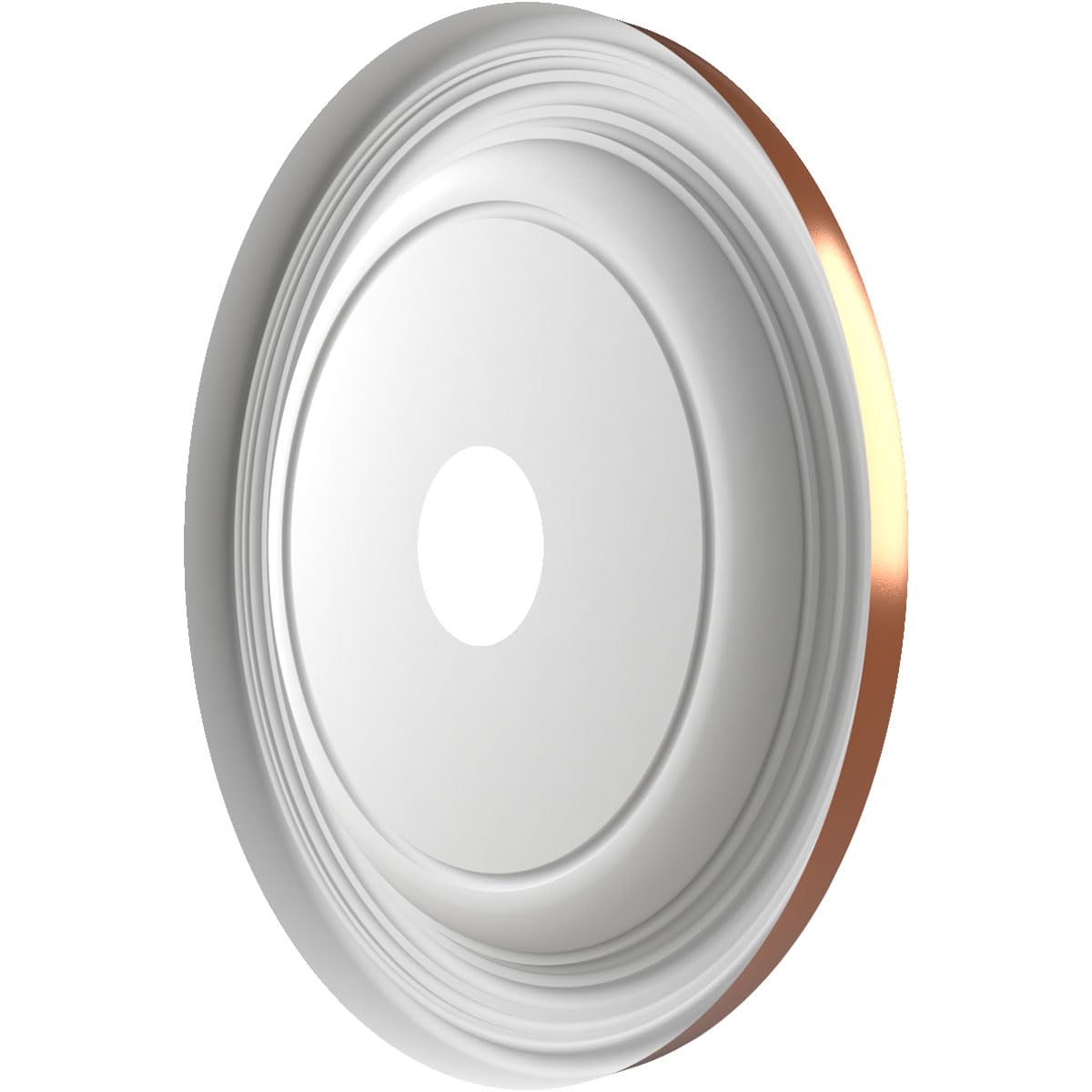 19Od X 3 1/2Id X 1 1/2P Traditional Thermoformed Pvc Ceiling Medallion (Fits Canopies Up To 11 1/2), Bright Coat Copper
