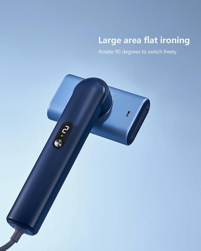 G9 Pro Smart Handheld Steamer for Clothes – Global Voltage Adaptation(100-240V), Palm-Sized & Lightweight (1lb), Dual Steam Modes, Easy Wrinkle Remover, Auto Shut-Off, Travel & Home Double Use (Blue)