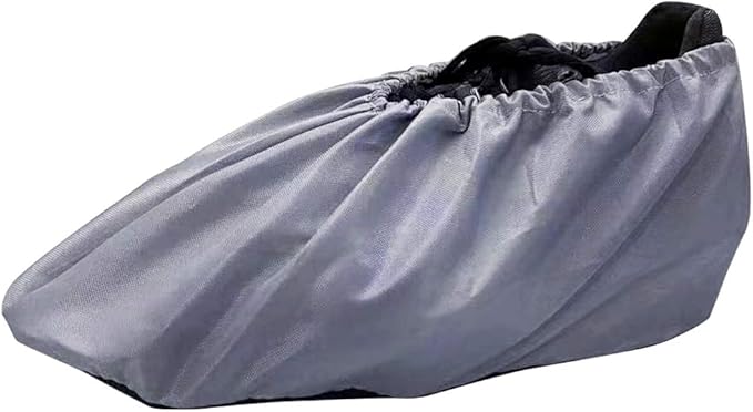Jron 5 Pairs Premium Reusable Washable Shoe Cover Boot Covers for Contractors (5 Pairs | US 12-14 For Shoes/US 11-13 For Boots, Grey)