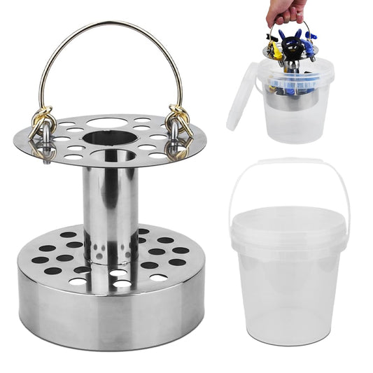 Spray Tips Equipment Cleaner and Organizer, Keeps Spray Tips, Tip Guard and Airless Spray Gun Filter Clean, Comes with 1-Gallon Plastic Pail, The Equipment Can be Disassembled and Assembled