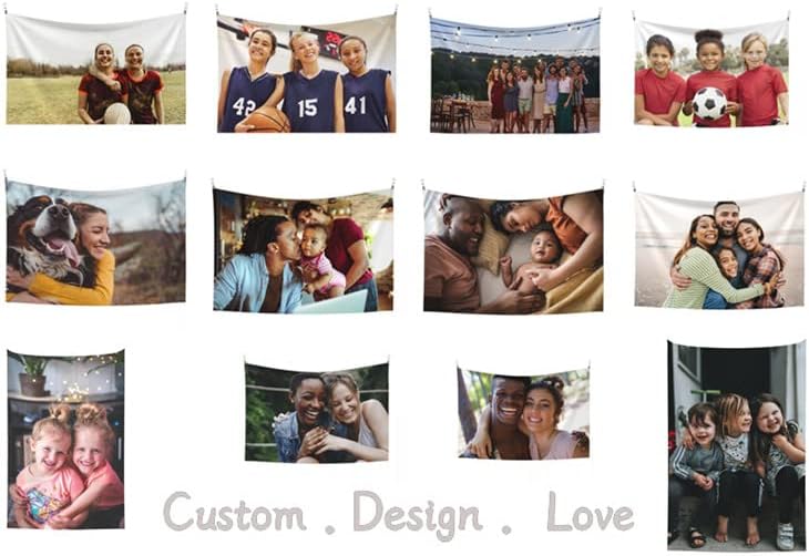 JINJUREN Custom Tapestry Upload Images Banners and Signs Customize For Bedroom 37 * 29 inch Horizontal