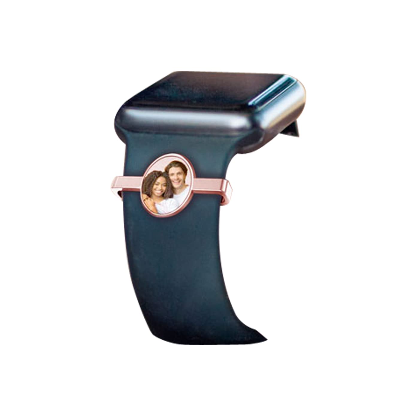 Picturesongold.Com Smart Watch Photo Charm In Stainless Steel Oval Shape