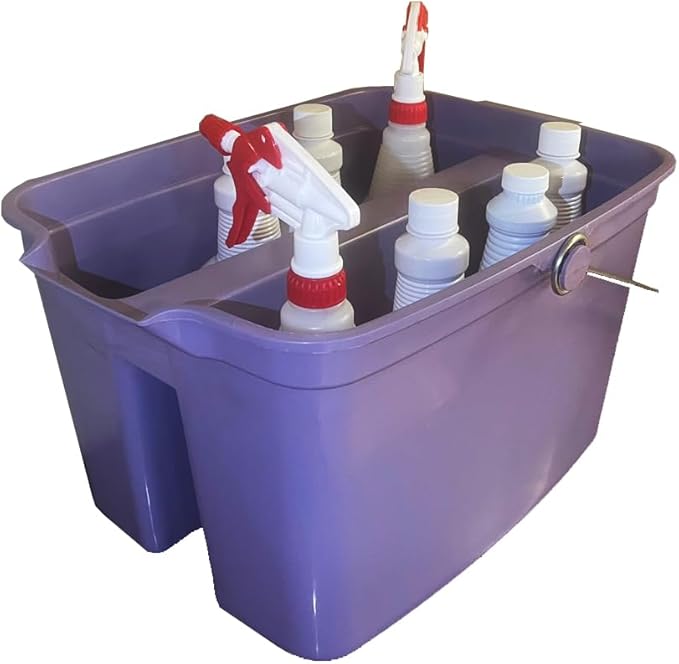 Light Purple Cleaning Caddy Bucket with Handle 2 Section