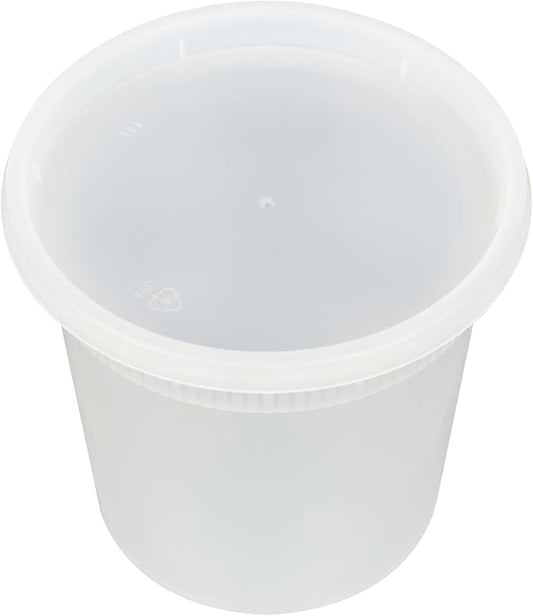Restaurantware-Asporto 24 Ounce To Go Boxes, 100 Microwavable Round Soup Containers - Clear Plastic Lids Included, Do Not Contain BPA, Clear Plastic Soup Containers, Disposable