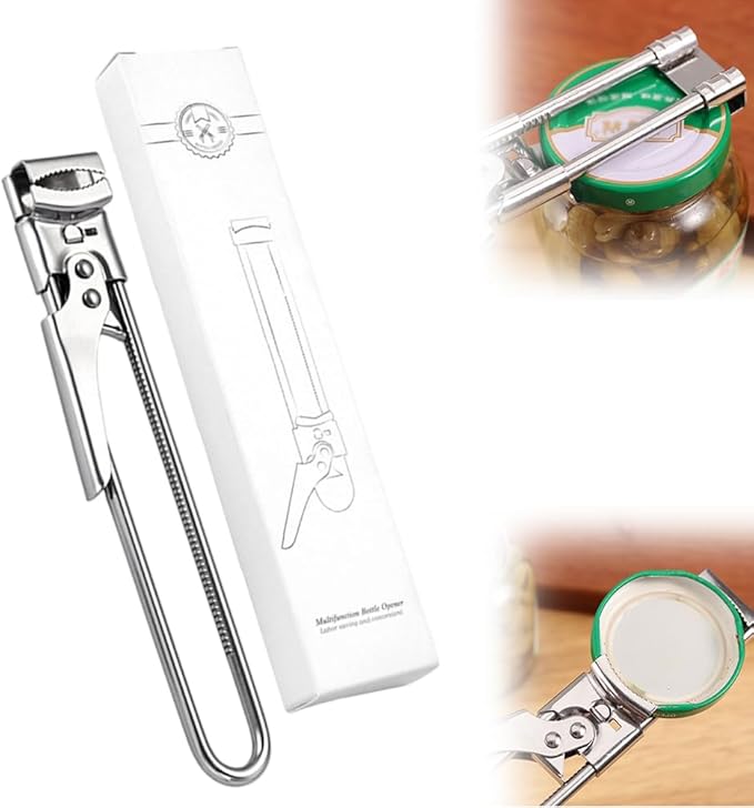 Jar Opener for Weak Hands, 2026 Upgraded Stainless Steel Adjustable Jar Lid Opener, Multifunctional Can Opener Kitchen Accessories, Easy Grip Lid Opener Kitchen Tool (1, Large)