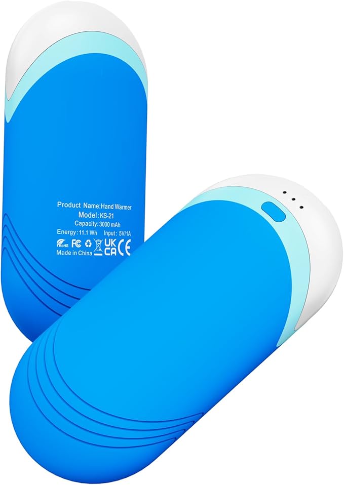 Karecel Thermally Conductive Silicone Rechargeable Hand Warmers 2 Pack, 6000mAh Double-Sided Heat AI Electric Hand Warmer, Portable Pocket Handwarmer, Fits in Gloves, Slim, Shockproof, Women Men Gifts