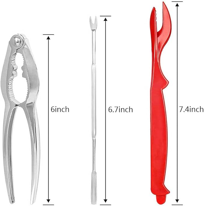 30 PCS Seafood Tools Include Crab Crackers, Seafood Scissors, Lobster Sheller, Crab Hammer,and Shellfish Forks,Nutcracker Set