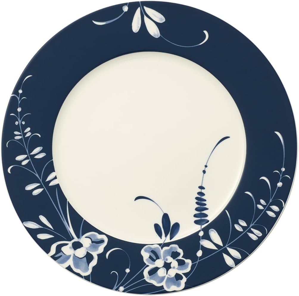 Villeroy & Boch Old Luxembourg Brindille Buffet Plate, 11.75 in, Premium Porcelain, White/Blue