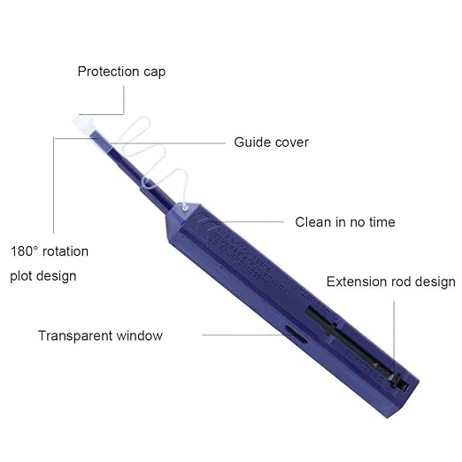 Zenithra Fiber Optic Cleaner,5PCS Fiber Optic Cleaning Pen 1.25mm Ferrules LC/MU FTTH Connector Cleaning Tools with 800+ Times