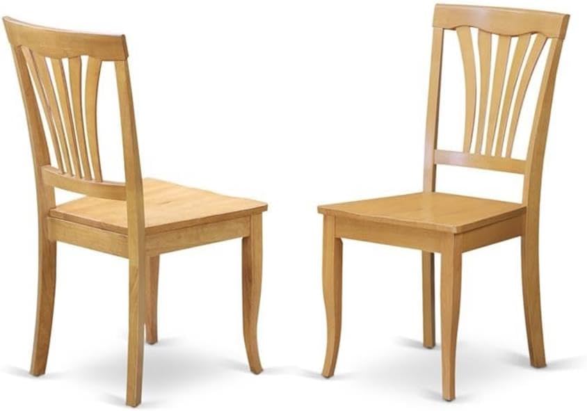 East West Furniture DMAV5-OAK-W 5 Piece Dinette Set for 4 Includes a Round Dining Room Table with Dropleaf and 4 Kitchen Dining Chairs, 42x42 Inch, Oak