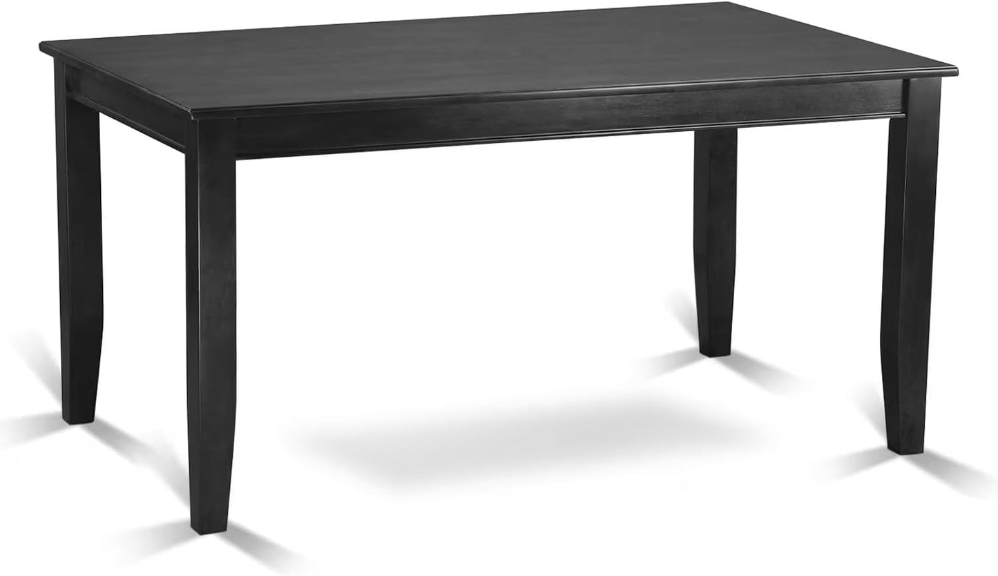 East West Furniture DUCL5-BLK-C 5 Piece Kitchen Table & Chairs Set Includes a Rectangle Dining Table and 4 Linen Fabric Dining Room Chairs, 36x60 Inch, Black