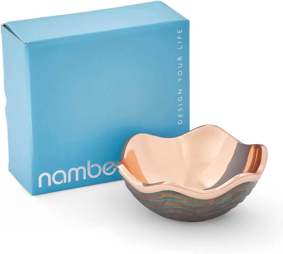 nambe Mini Copper Canyon Bowl | 4.5-Inch Fruit Bowl for Kitchen Counter, Table, Mantel Décor | Decorative Scalloped Edge Vegetable Basket | Salad Serving Bowl | 6.5-Ounce