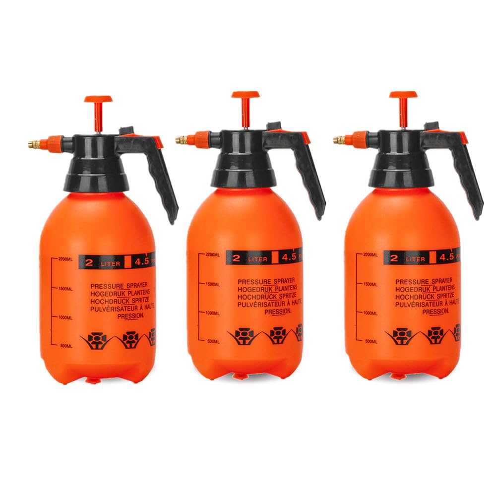 2L/0.5Gal Handheld Pressure Sprayer, Portable Pump Watering Can with Adjustable Nozzle, Garden Sprayer for Indoor Plants, Outdoor Lawn, Gardening Tools for Watering, Mist Spraying, Weed Control