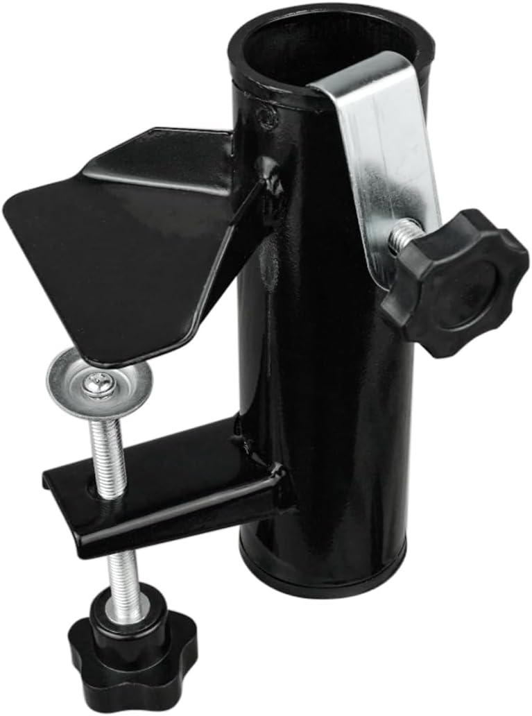 Cunguv Umbrella Clamp Stand Holder Outdoor Heavy Duty Umbrella Mount Clip Black