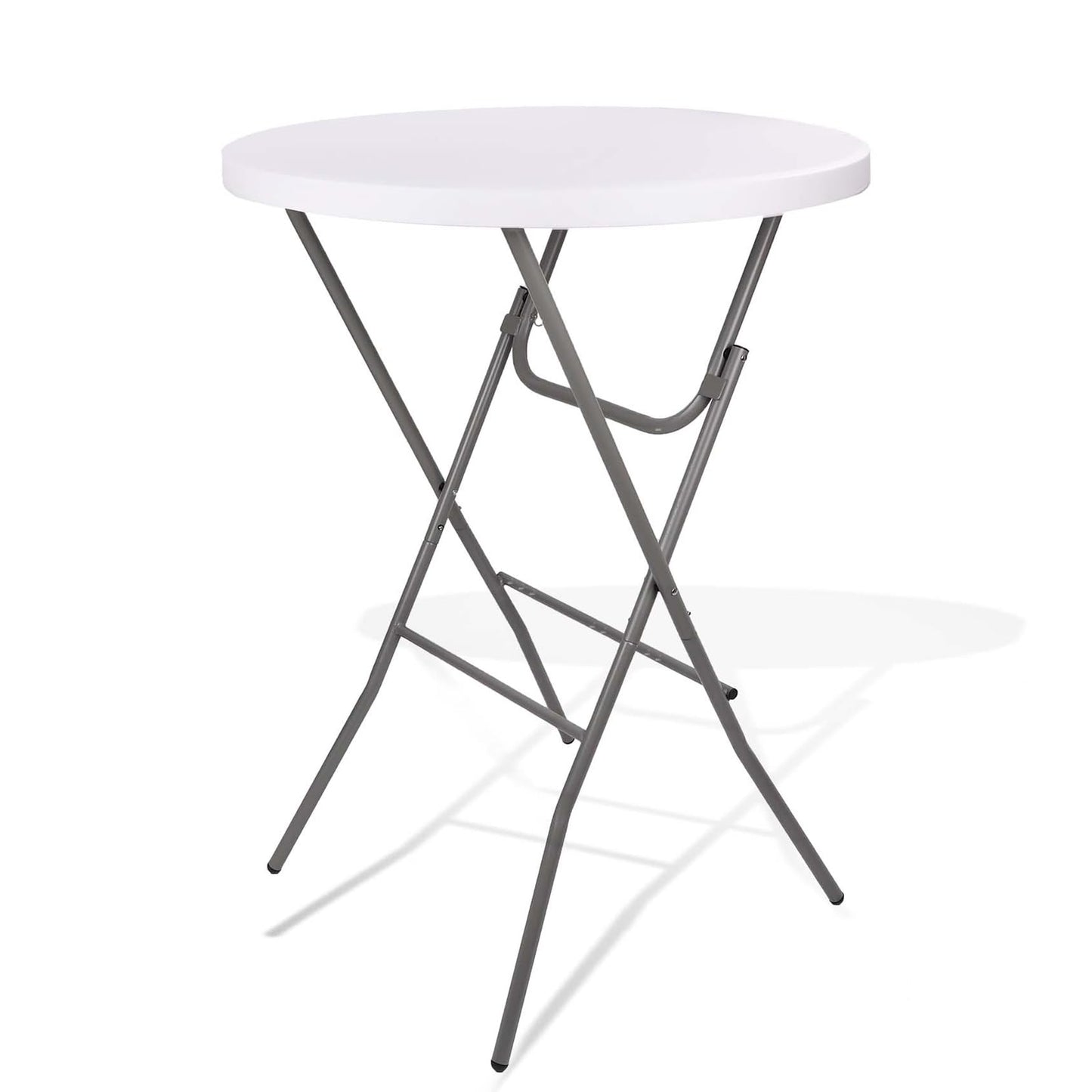 Lakhow Cocktail Table 28in Folding Round High Top Indoor Outdoor with Removable Legs, Tall Bistro Foldable Bar Height Table for Parties, Patio, Backyard, Dining Room, Events, Black- 1PCS