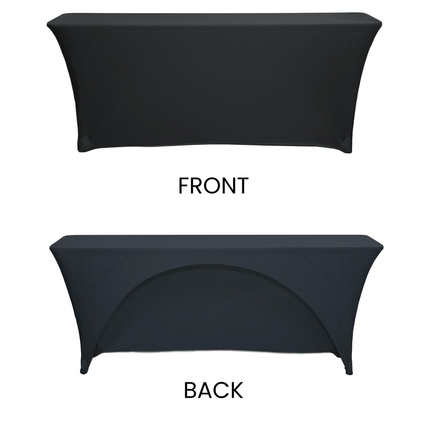 YOUR CHAIR COVERS - Spandex 6 Ft x 18 Inches, Narrow Classroom Open Back Rectangular Training Stretch Tablecloth - Black
