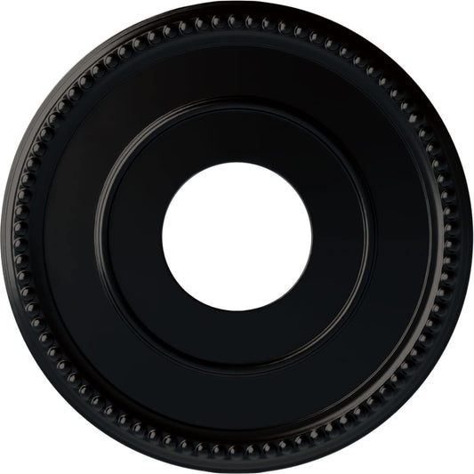 Ekena Millwork Cm12Brblf 12-1/2 X 3-7/8 X 3/4 Bradford Ceiling Medallion, Jet Black