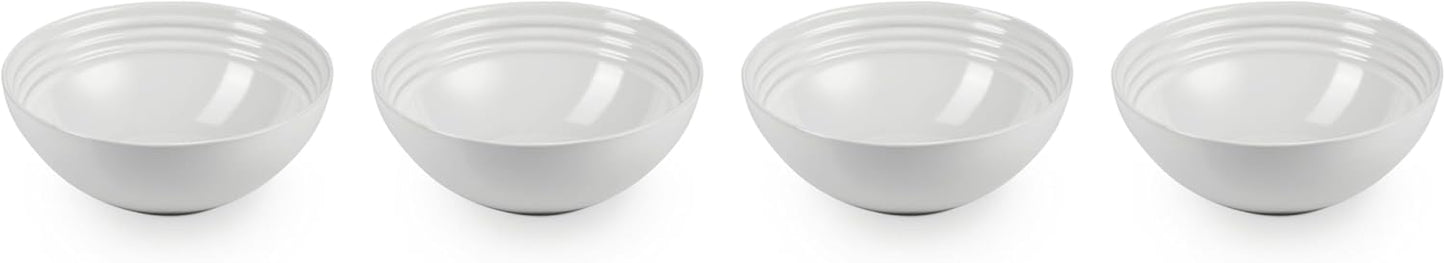 Le Creuset Stoneware Set of 4 Soup Bowls, 22 oz. (6.25") each, White