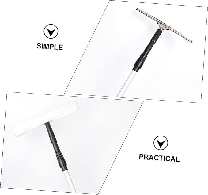 VALICLUD Telescopic Handle Window Squeegee with Extension Pole for Glass Cleaning Water Applicator and Scraper for Bathroom Kitchen Balcony and Mirror Stain Removal