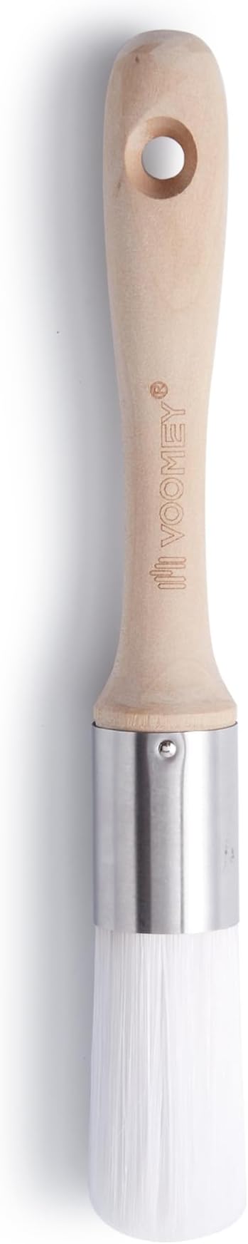 VOOMEY 1 Inch Round Paint Brush for Trim and Furniture, Small Paint Brush for Cabinets, Doors & DIY Home Decor, Chalk & Oil Paint Brushes for Smooth Finish on Curved Surfaces