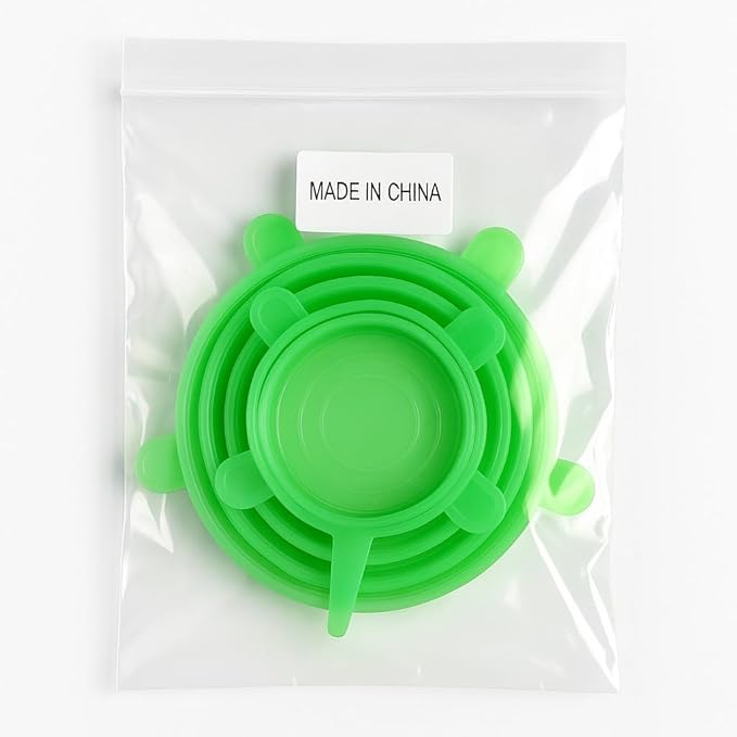 Stretchable Silicone Lids - Set of 6 Reusable Food Covers in One Color - BPA-free, Airtight & Leakproof - Microwave, Freezer & Dishwasher Safe - Eco-Friendly Silicone Stretch Lids (GREEN)