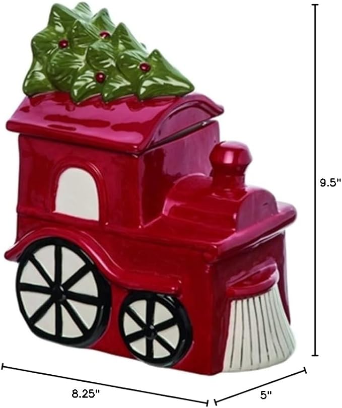 Transpac Y9952 Christmas Train Cookie Jar, 5-inch Length, Dolomite