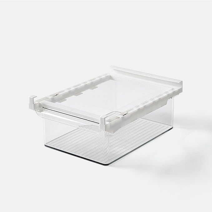 Refrigerator Drawer Organizer Clear PET Fridge Organizer Bin Pull Out Shelf Holder Storage Box for Eggs Fruits Vegetables Drinks
