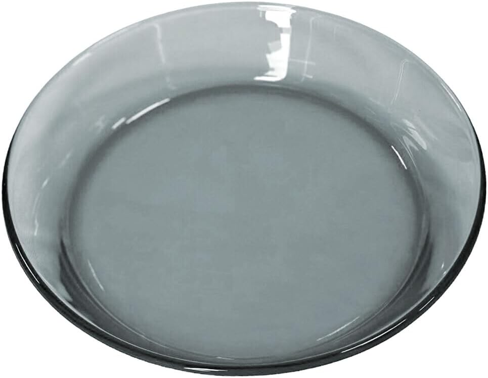 STP GOODS Glass Soup and Salad Bowl with Handles, Cobalt Transparent Glass Eating Plates, Circular Dinnerware for Salad, Bread, Dinner (Gray 4)