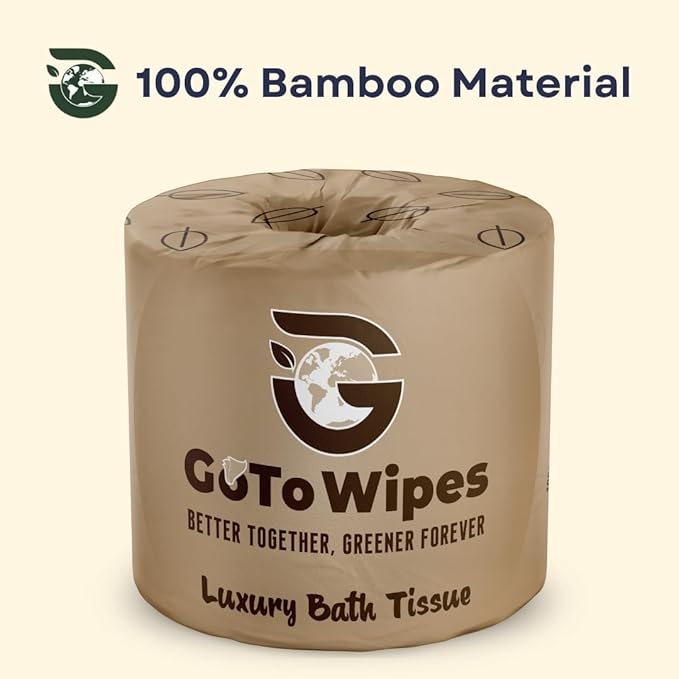 Premium Bamboo Toilet Paper - Organic Ultra Soft 3 Ply - Chemical & PFAS Free, Non-Toxic - 400 Sheets, 12 Pack - Septic Safe, Sustainable - Bamboo Toilet Paper with Plant Trees Initiative