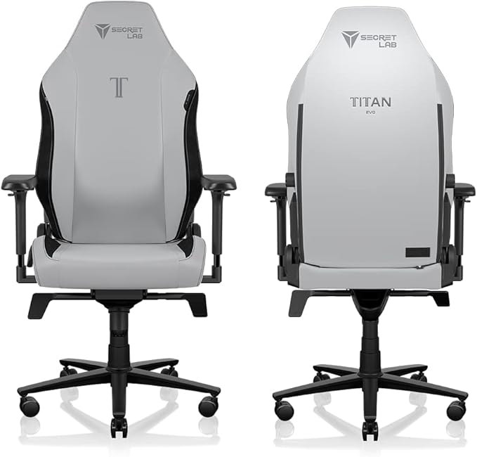 Secretlab Titan Evo Ash Gaming Chair - Reclining - Ergonomic & Comfortable Computer Chair with 4D Armrests - Magnetic Head Pillow & 4-Way Lumbar Support - Small - Gray - Leatherette
