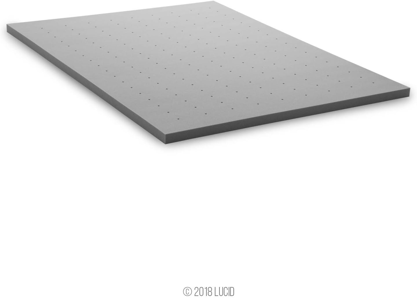 Lucid 2 Inch Ventilated Bamboo Charcoal Memory Foam Mattress Topper - Twin XL Mattress Topper