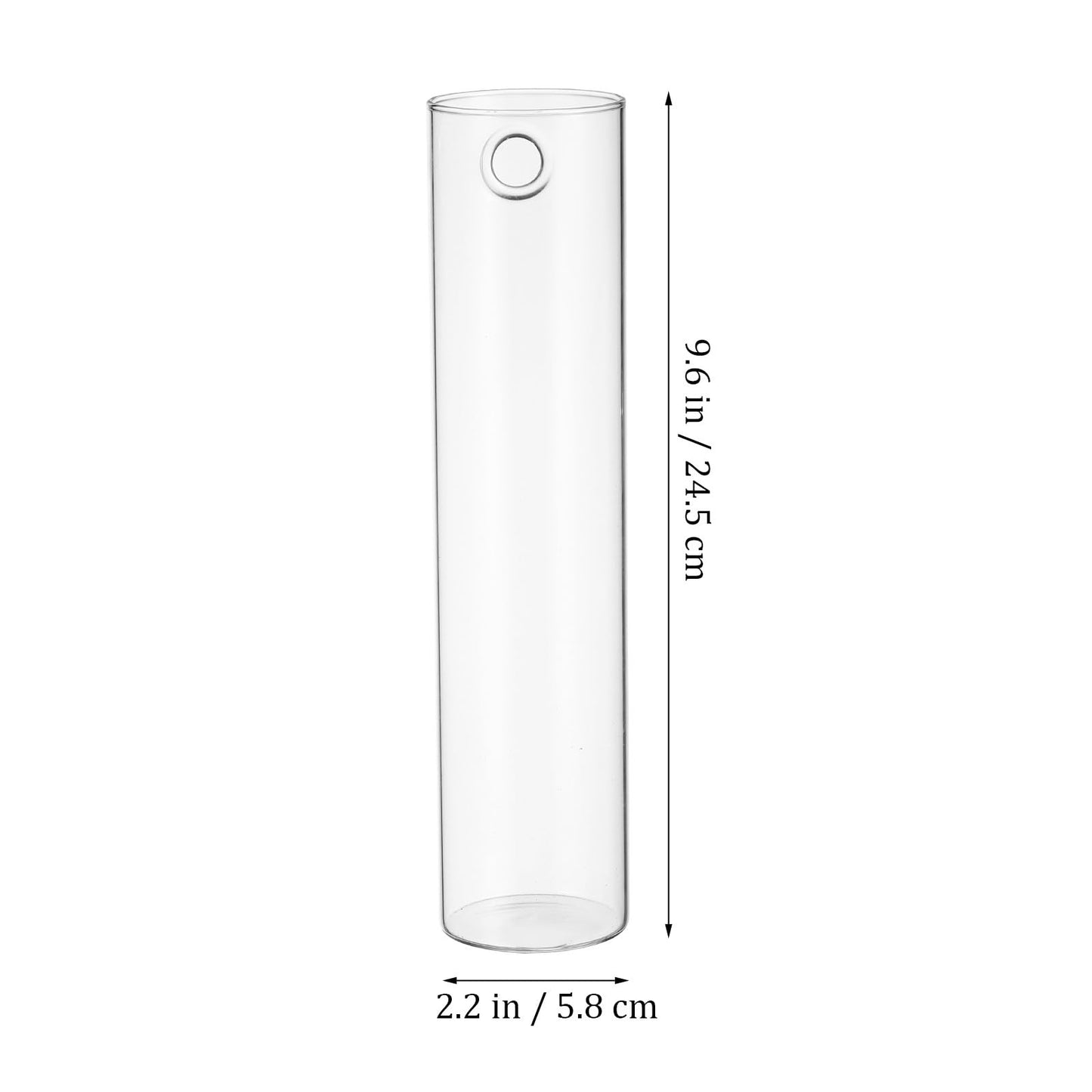 SILENRADAWN Cylinder Glass Wall Vase Set 2pcs Hanging Hydroponic Flower Tube Vases for Indoor Plants Wall-Mounted Plant Holders Decorative Terrarium Containers for Home and Office