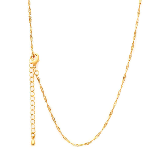 MAIKERDER Dainty Gold Necklace for Women, 18K Gold Plated Thin Simple Singapore Chain Necklace for Women Trendy Dainty Choker Necklaces Non Tarnish 18 Inches
