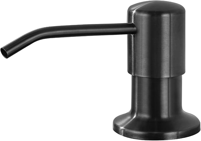Soap Dispenser for Kitchen Sink, Lotion Dispenser for Kitchen Sink Stainless Steel Pump Head, with 17 Ounce Soap Bottle Refill from The Top,Soap Pump for Kitchen Sink Gun Metal